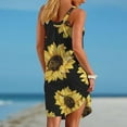 thumbnail image 4 of TIANEK Women Dresses Sleeveless Floral Mini Sun Dress Pleated Lace-up Tank Dress Short Dresses for Women 2024, 4 of 6