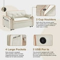 thumbnail image 5 of DEALTOPS Pull Out Sofa Bed, Convertible Loveseat Sleeper with Cup Holders and USB Ports, Beige, 5 of 8