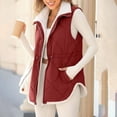 thumbnail image 6 of iOPQO Puffer Vest Women Quilted Jacket Women's Quilted Lightweight Jackets Womens Fleece Vest Warm Clothes for Women Zip Jacket Women Warm Winter Coats for Women Wine XXL, 6 of 9
