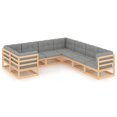 thumbnail image 4 of vidaXL 8 Piece Patio Lounge Set with Cushions Solid Wood Pine, 4 of 6