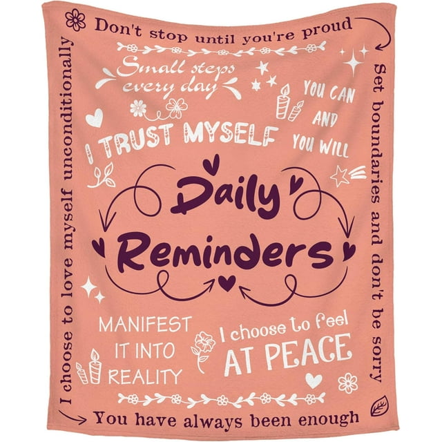 LHSHID Inspirational Gifts for Women Mothers Day Christmas Birthday Gifts for Her Wife Mom Friends Motivational Encouragement Daily Affirmations for Women Fleece Throw Blankets 60"x80"