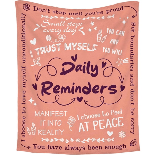 LHSHID Inspirational Gifts for Women Mothers Day Christmas Birthday Gifts for Her Wife Mom Friends Motivational Encouragement Daily Affirmations for Women Fleece Throw Blankets 60"x80"