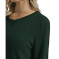 thumbnail image 4 of QUALFORT Women’s 100% Cotton Lightweight Button-Front Cardigan Sweater，crew neck Long Sleeve Knit, 4 of 6