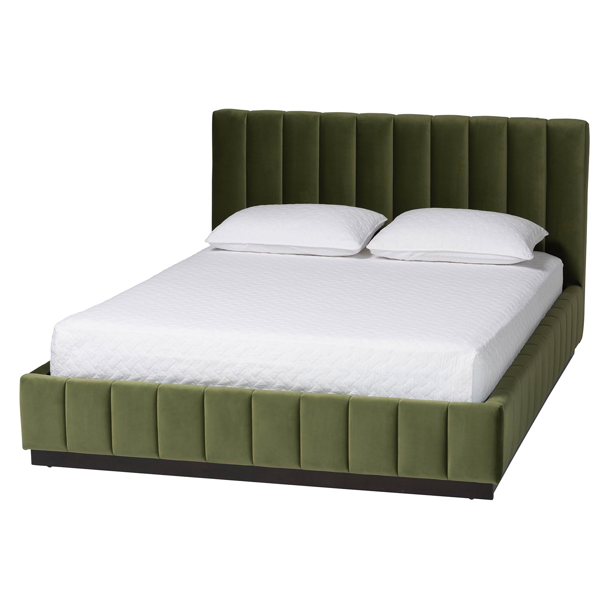 Baxton Studio Granger Modern Platform Bed, Queen, Moss Green