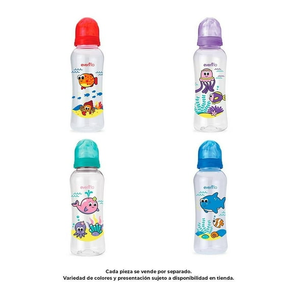 Biberón Evenflo Acuario Flujo Medio 8 oz Varios Modelos 1 Pieza