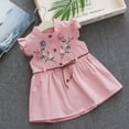 thumbnail image 3 of Summer Kids Baby Girls Princess Dress Ruffle Sleeveless Floarl Embroidered Buttons Dresses Newborn Toddler Girl, 3 of 8