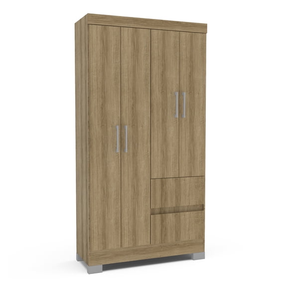 Ropero Closet 4 puertas y 2 cajones Color Miel Mobi