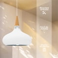 thumbnail image 3 of Lampara De Techo Colgante Macaron Retro Con Madera 20 Cm de Diámetro ilios innova  Blanco, 3 of 9