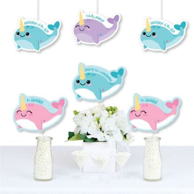 Narwhal Girl Decorations Diy Under The Sea Baby Shower Or Birthday Party Essentials Set Of Walmart Com Walmart Com