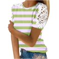 thumbnail image 2 of Fiudx Ofertas Flash Del Día Solo En Línea Blusa de Manga Corta con Cuello Redondo y Estampado para Mujer, 2 of 5