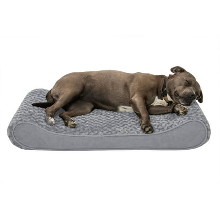 UPC: 0842229104547 | FurHaven Pet Products Ultra Plush Luxe Lounger Orthopedic Pet Bed for Dogs & Cats – Gray  Large