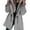 Grey L, variant on Women Jacket Windbreaker Style Hooded Drawstring Waist Large Pockets Solid Color Zipper Closure Thermal Long-Sleeved Biking Hiking Workout Spring Fall Winter Coat