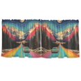 thumbnail image 7 of Yayeee Kitchen Curtains Tier Set of 2 Light Filtering 57"x36" Over Sink Window Panels, Colorful Road, 7 of 7