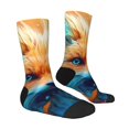 thumbnail image 4 of Yiaed Fiery Red Maple Leaf Fox Print Great elasticity Crew Socks Sports socks for Men and Women, 4 of 5