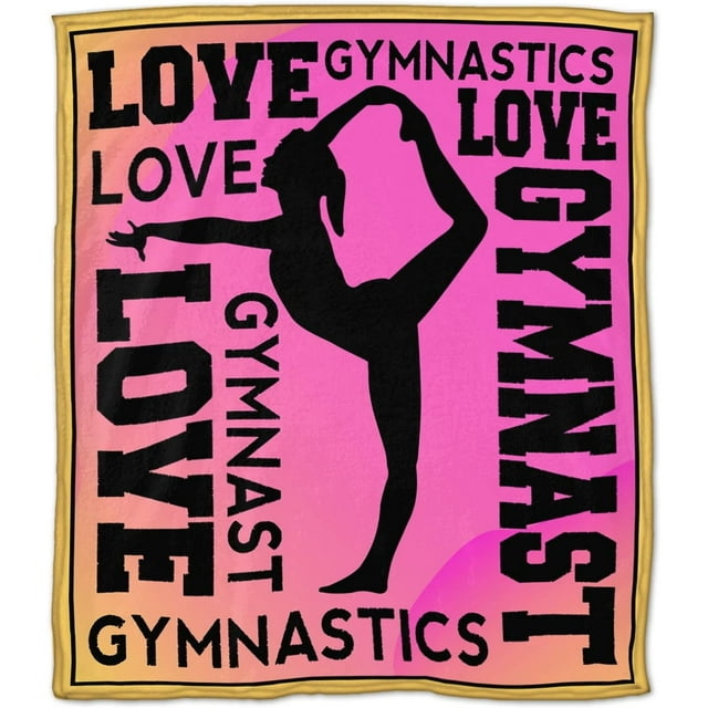 LHSHID Love Gymnastics Blanket Fleece Throw Home Decor Soft Cozy Blanket Bed Couch Sofa for Girls Boys Teens 30"x40"