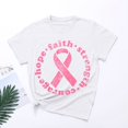 thumbnail image 4 of T-shirt Décontracté à la Mode pour Femme, Col Rond, à Lettres Imprimées, Manches Courtes, Cancer du Sein, Haut 4, 4 of 4