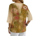 thumbnail image 5 of Womens Plus Tops Casual Fashion Printed Short Sleeve Button Shirt Loose T-shirt Blouse, 5 of 9