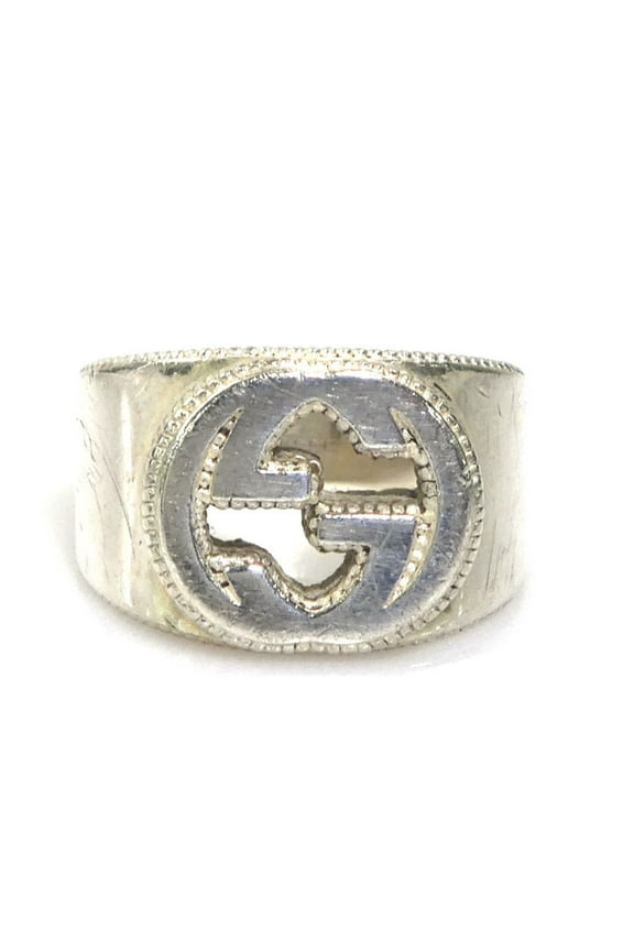 Pre-Owned Gucci Men's 925 Sterling Silver Ring (h31448a)