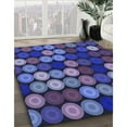thumbnail image 3 of Ahgly Company Machine Washable Indoor Square Transitional Denim Dark Blue Area Rugs, 4' Square, 3 of 7