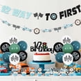 thumbnail image 2 of Vintage Race Car Themed Half Birthday Party Decor 1/2 Way to First Banner Retro RaGarland Half Birthday Cake Cupcake Toppers Latex Balloon for Retro Let's Go Racing 6 Months Birthday Party, 2 of 5
