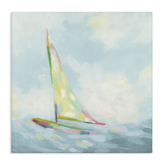 Stupell Industries Transitional Modern Hue Sailboat Canvas Art, 17 x 17, by June Erica Vess