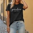 thumbnail image 3 of Blusa estampada de manga corta con botones para mujer: camisa informal de cuello redondo para el trabajo, tejido de poliéster, tallas S-XXL, 3 of 5