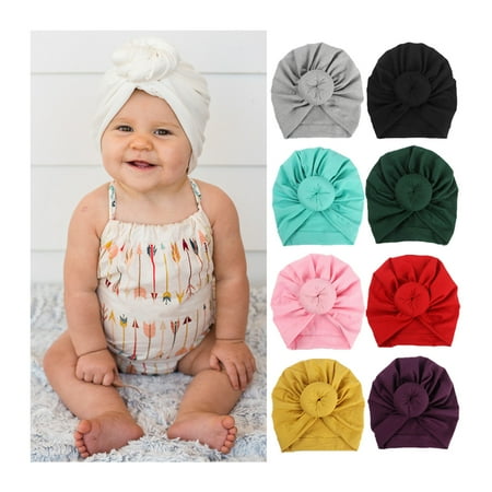 

Kids Baby Girls Turban Bow Knot Head Wrap Bunny Rabbit Ear Hat Cotton Cap