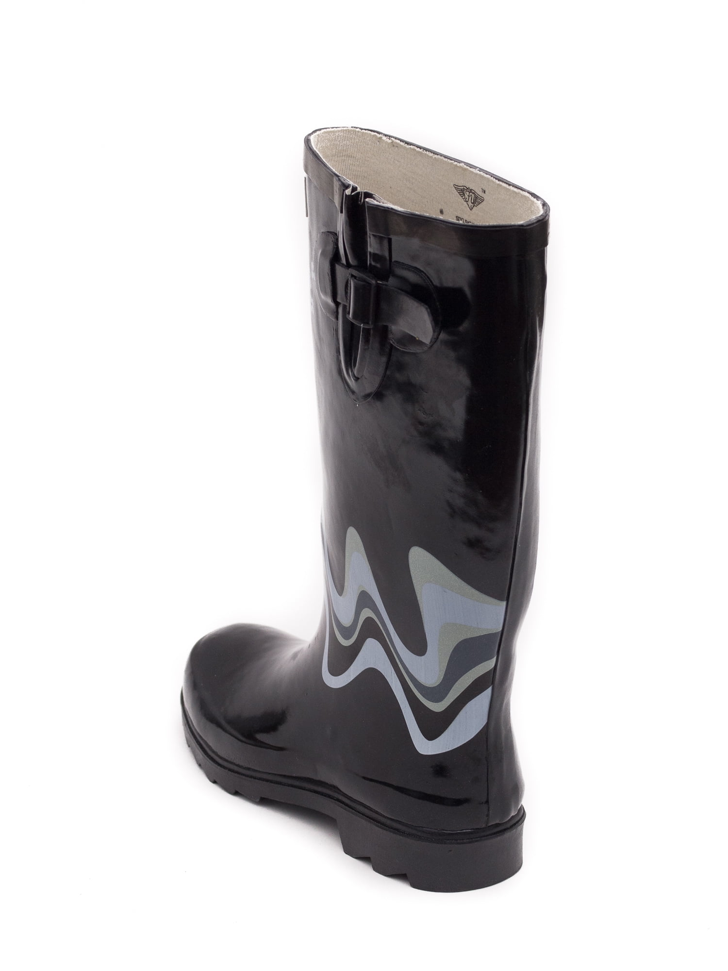 Women Rubber Rain Boots with Cotton Lining, Fireworks Design