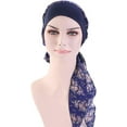 thumbnail image 2 of 1Pc/3Pcs Women Vintage Silky Turbans Bonnet Elastic Wide Band Multifunction Printing Hat Chemo Hair Loss Cap, 2 of 7