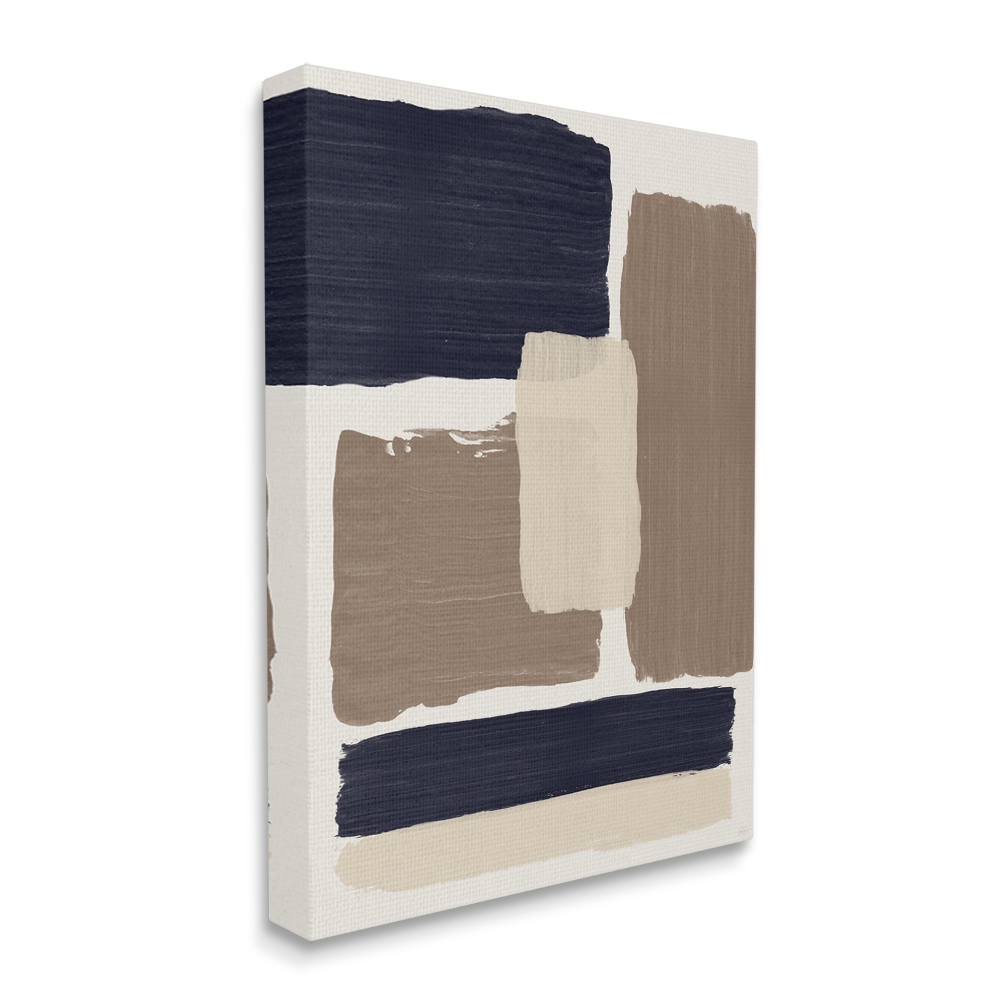 Stupell Industries Black & Brown Squares Abstract Painting Gallery Wrapped Canvas Art Print Wall Art, 16 x 20