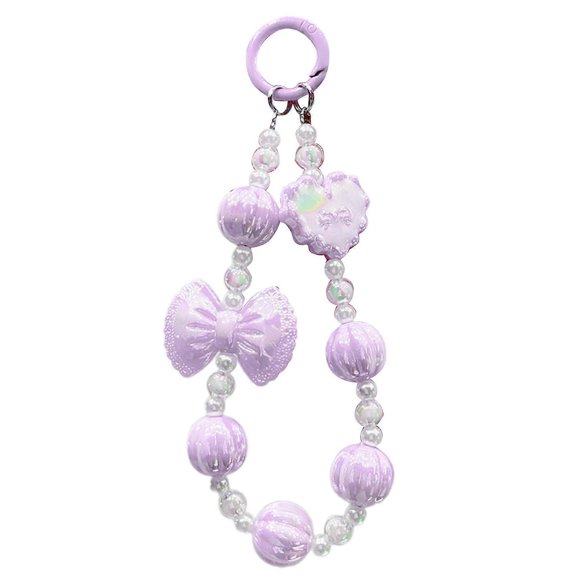 Chic Beaded Phone Strap, Multipurpose Mobile Decoration Trendsetting Beaded Phone Cord for Smartphones Daily Travel Use yellow