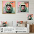 thumbnail image 4 of Designart "Vibrant Gorilla Portrait in Green and Pink" Animals Framed Wall Art Decor - Modern Green Gorilla Living Room Framed Canvas Art, 4 of 6