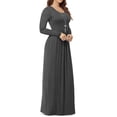 thumbnail image 2 of Asklazy Women's Casual Fit & Flare Long Sleeve Maxi Dress, Gray, Women's Plus 3XL, 2 of 8