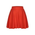 thumbnail image 2 of Sholeno Women's Basic Versatile Flared Stretchy Waist Skated Skirt Casual Mini Plain Pleated Skirt Red One Size, 2 of 7