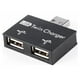 thumbnail image 3 of Mini USB Hub 2 puertos USB doble cargador divisor adaptador convertidor para PC unidades flash USB, 3 of 8