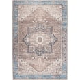 thumbnail image 3 of GLN Rugs Sinop - Indoor, Machine Washable Area Rug 5'x7' Brown/Blue Home Carpet, 3 of 7