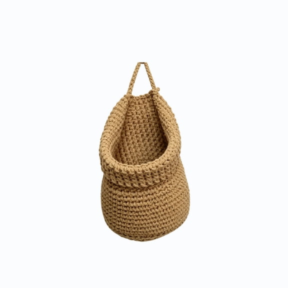 Woven Hanging Basket for Kitchen,Teardrop Wall Mounted Container Bag for Entryway Items Sorting,Kitchen Tidying,Fruit Vegetable Onion and Potato Storage