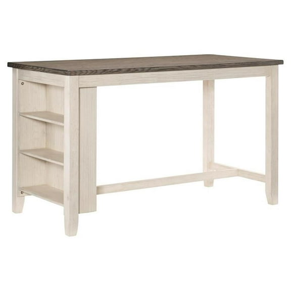 Pemberly Row Contemporary Wood Counter Height Dining Table in Antique White