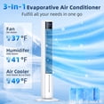 thumbnail image 4 of 44" Windowless Portable Evaporative Conditioner, 4 Modes & 3 Speeds, 12H Timer, 4L Tank for 24H Cooling, 4 Ice Packs, 17FT Remote, 120° Oscillating Fan for Indoor Use, 4 of 10