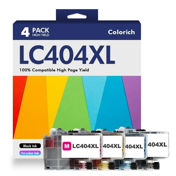 LC404XL LC404 Ink Cartridges Compatible for Brother MFC-J1205DW Printer 404XL LC 404 for MFC J1205W MFCJ1205W XL MFC-J1215W - 4 Pack High Yields Black Cyan Magenta Yellow