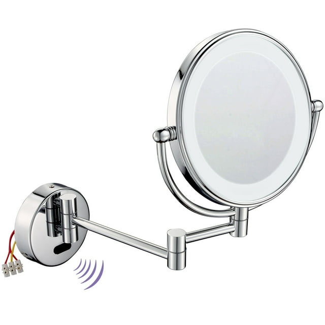 Lighted Makeup Mirror Makeup Mirror With Led Lamp Vanity Mirror Hotel Wall-mounted Retractable Folding Beauty Mirror ,Widely Use