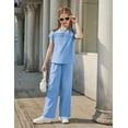 thumbnail image 6 of Arshiner Girls 2 Piece Outfits Summer Clothes Short Sleeve Crewneck Tops Wide Leg Pants Trendy Clothing Sets, 6 of 6