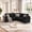 Black, variant on YOKWOK 107.8 Inch Convertible Sectional Sofa for Living Room, Large L-Shaped 7 Seat Plush Ribbed Fabric Sofa with Pull Out Couch Bed, 3-In-1 Sleeper Sofa Bed with Hidden Storage Space, Dark Grey