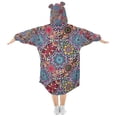 thumbnail image 2 of FORMRS Wearable Blanket Hoodie with Sleeves for Kids Cozy Flannel Sweatshirt, Colorful Mandala Pattern, 2 of 7