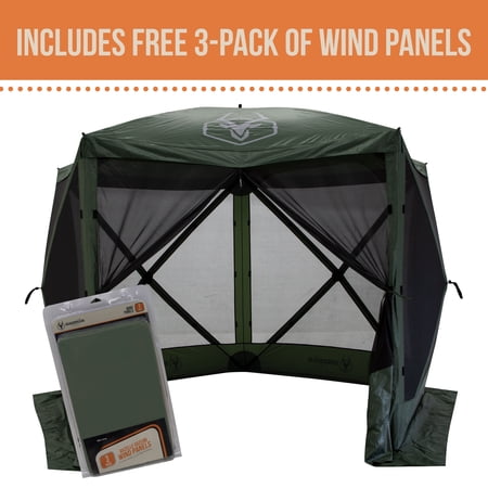 Gazelle Tents™ G5 5-Sided Portable Gazebo, Alpine Green, Includes 3pk. Wind Panels, 85" x 115" x 106", GK909