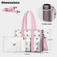 thumbnail image 5 of Teacher Tote Bag,Pug and Footprints Teacher Utility Tote Bag,Large Work Tote Bags for Women with Multiple Pockets,Top Zipper Closure,13.8x10.6x6.7 Inch, 5 of 5