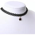 thumbnail image 6 of Vintage Goth Hollow Lace Choker Necklace Star Pendant Necklace Black Lace Choker Necklace Tattoo Necklace Choker Jewelry for Woman Halloween Wedding Party Cosplay Gifts, 6 of 7