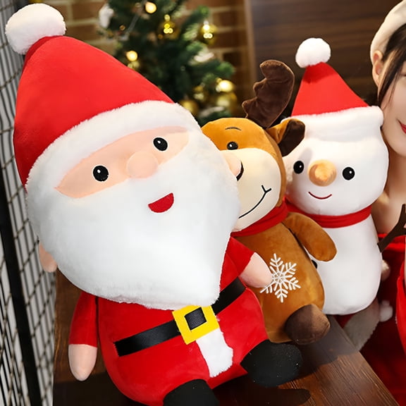 BESTSKY Stuffed Plush Santa Claus Doll for Family and Kids Plush Doll Stuffed Animal | Super Soft, for Toddler Boys, Girls | Snuggle, Cuddle Pillow