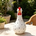 thumbnail image 3 of Funny Rooster Flower Vase 7.9 Inch, White Polka Dot Chicken Head Resin Vase, Whimsical Farmhouse Centerpiece for Kitchen, 1 Pack, 3 of 4