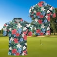 thumbnail image 4 of KUIFORTI Matching Golf Shirts for Couple Tropical Hibiscus Floral Quarter Zip Mens Hawaiian Shirt Moisture Wicking Suitable for Outdoor Sports Soft and Comfortable Lapel Design, 4 of 6